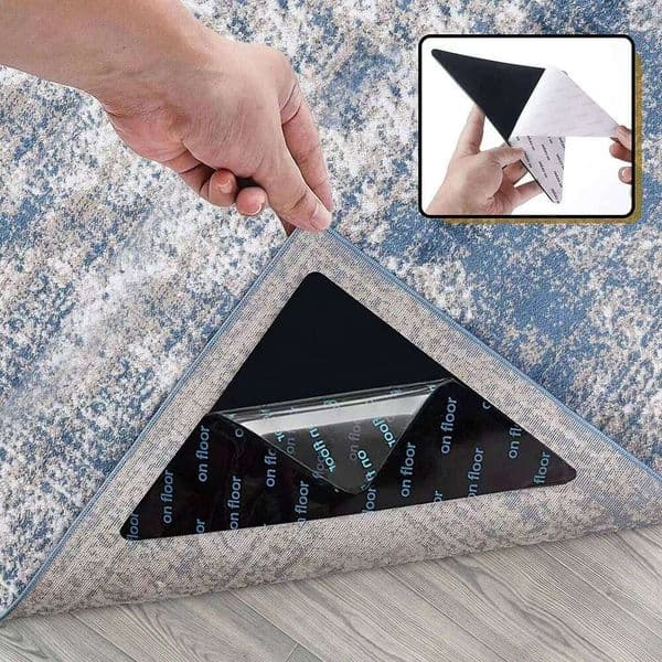 4PCS Nano PU Self-adhesive Anti-slip Triangular Carpet Household Floor Mat Fixed Patch Washable and Reusable H260227
