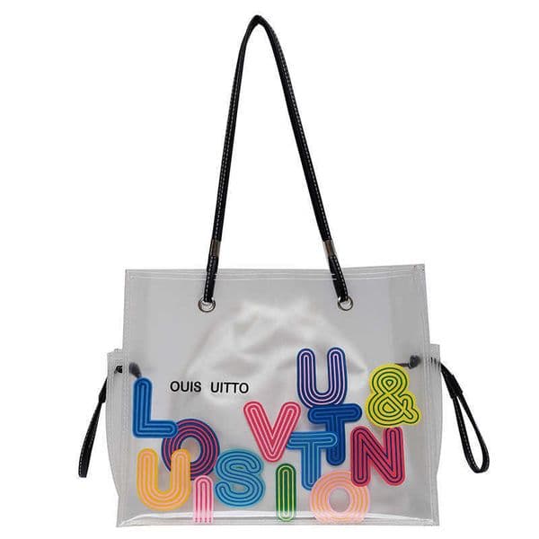 Womens Bag Versatile Transparent Jelly Large Capacity New Fashion Niche Handbag Shoulder Tote Spring Summer Q2627