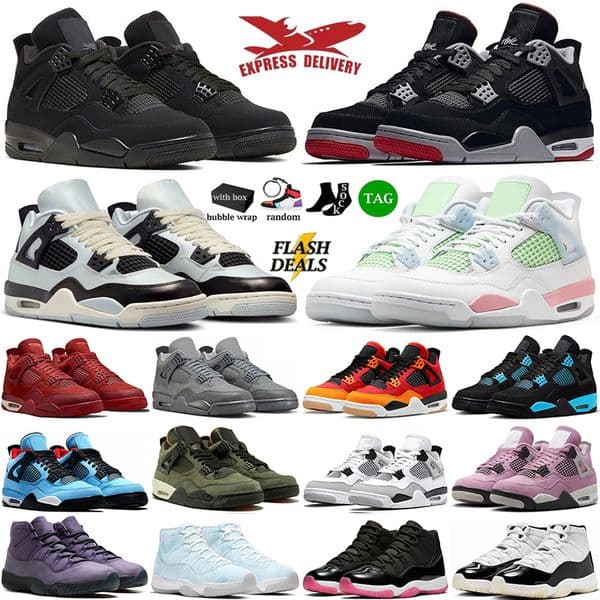 With Box Designer 4s Basketball Fashion 11s Sneakers Sports Shoes Black Cat Bicoastal Cardinal Red Cool Grey Midnight Navy Men Womens Trainers Size 36-47