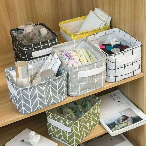 Linen Desktop Sundries Toy Storage Box Laundry Basket Underwear Cosmetic Office Stationery Organizer 26Y0212
