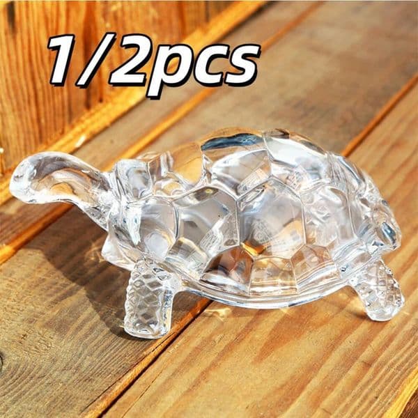 Bestseller 1/2pcs A Crystal Turtle Transparent Landscape Craft Lucky Ornament Suitable For Home Office Desk Aquarium Decoration ddmytues
