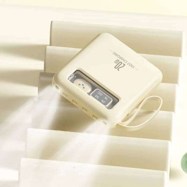 20000mAh Power Bank 20W Built in Cables Fast Charging Mini Powerbank Portable Charger for Iphone External Battery H260227