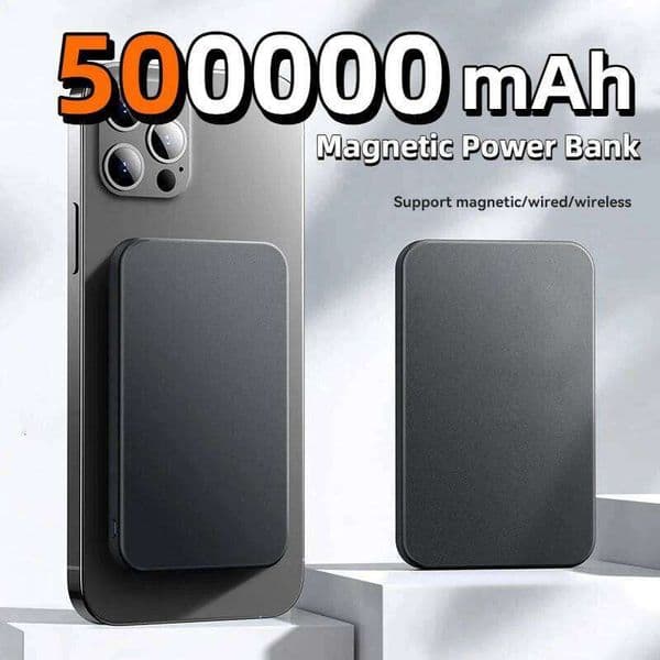 500000mAh Magnetic Power Bank Wireless PD 22.5W Fast Charger Portable Auxiliary Battery For iPhone17 16 15 14 H260227