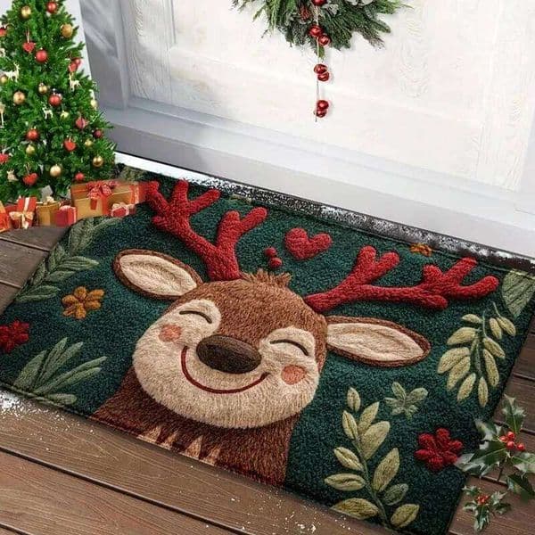 Door Mat Red Santa Claus Outdoor and indoor Gingerbread Man Carpet New Year 2026 Merry Christmas Home Decor Foot Mats H260227