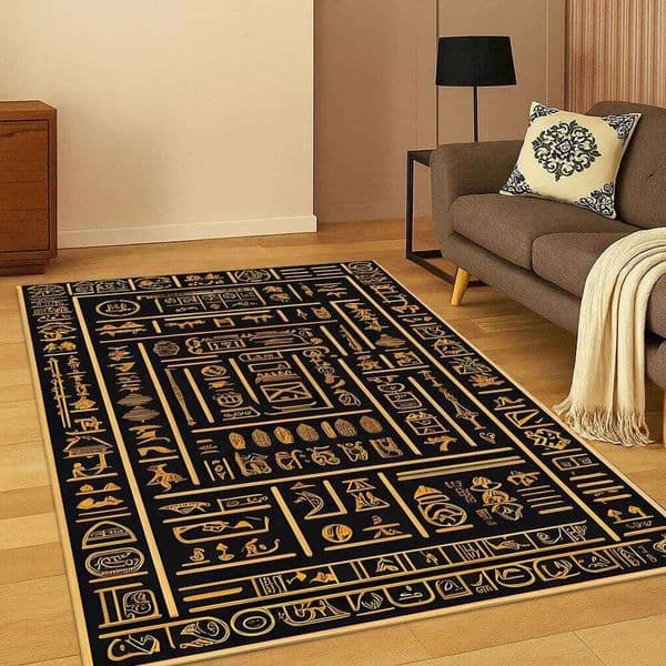 Ancient Egyptian Mythological Pharaoh Sign Carpet for Home Bedroom Living Room Sofa Doormat Decor,Area Rug Game Non-slip Mat H260227