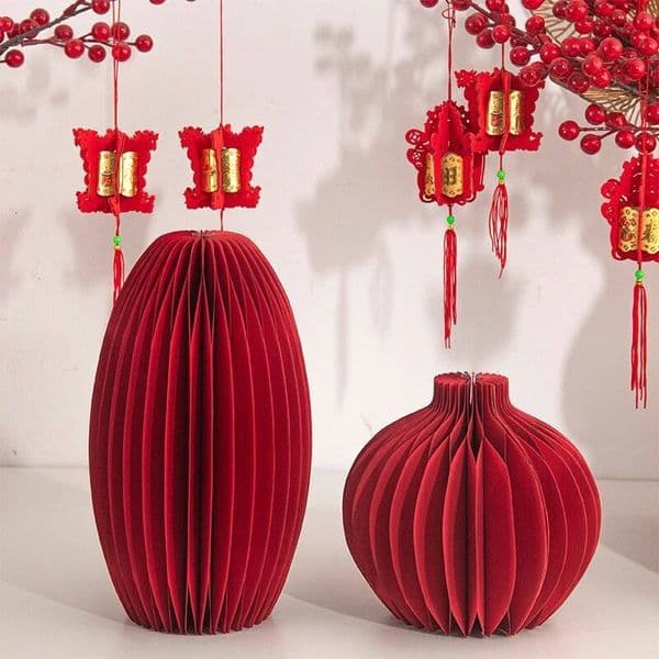 Bestseller 3D Honeycomb Xmas Christmas Decor 2026 New Year Decorative Vase Desktop Ornament Navidad Decoraciones ddmytues