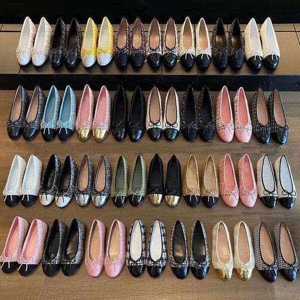 Designer Brand ballerina Ballet Flats Shoes shoes Paris Women Quilted Genuine Leather Slip on Ballerina Luxury Round Toe Ladies Dress Shoes HJ2G Slingbacks