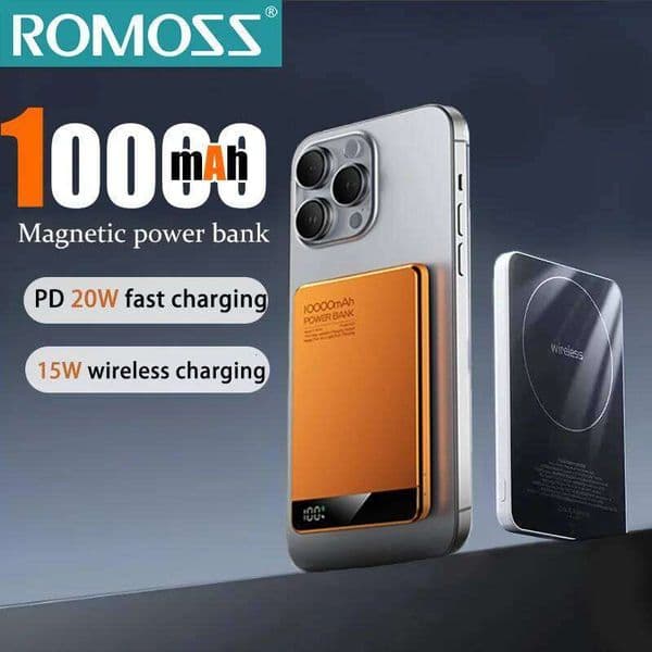 ROMOSS Magnetic Wireless 10000mAh PD20W Power Bank Charger Super Fast Charging Powerbank For iPhone H260227