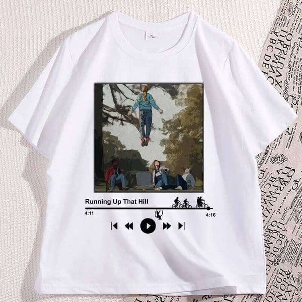 Running Up That Hill T-Shirt Men Women Max Mayfield Tee Cascual Cotton Short Sleeve The Upside Down Tshirt TV Series Clothes C260227