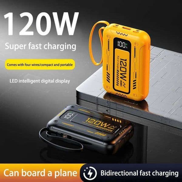 50000mAh Mech Wind Bidirectional Super Fast Charging Mini Convenient Comes With Cable PD22.5W Mobile Power Bank H260227