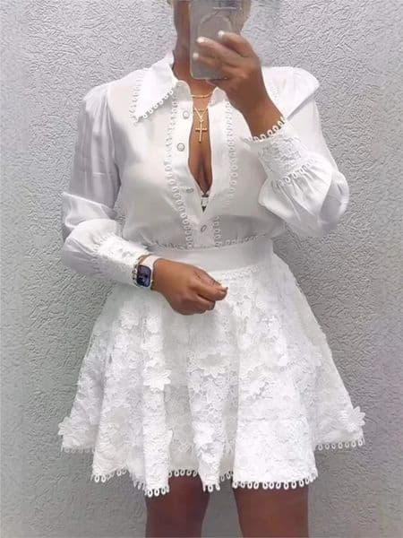 Spring And Summer Womens Fashion Tops Skirts Twopiece Skirt Suit Elegant Casual White Holiday Two Piece Outfits Woman 260227
