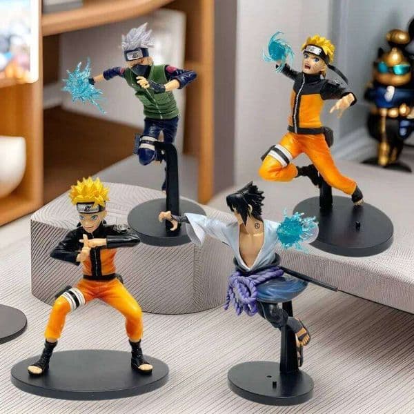 1pc Action Desktop Uzumaki Naruto Kakashi Sasuke Combat Form Doll Anime Figurine Children's Gift T260226