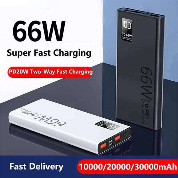 50000mAh Power Bank 66W Super Fast Charging For iPhone 16 15 P50 PD 20W External Battery Charger Powerbank H260227