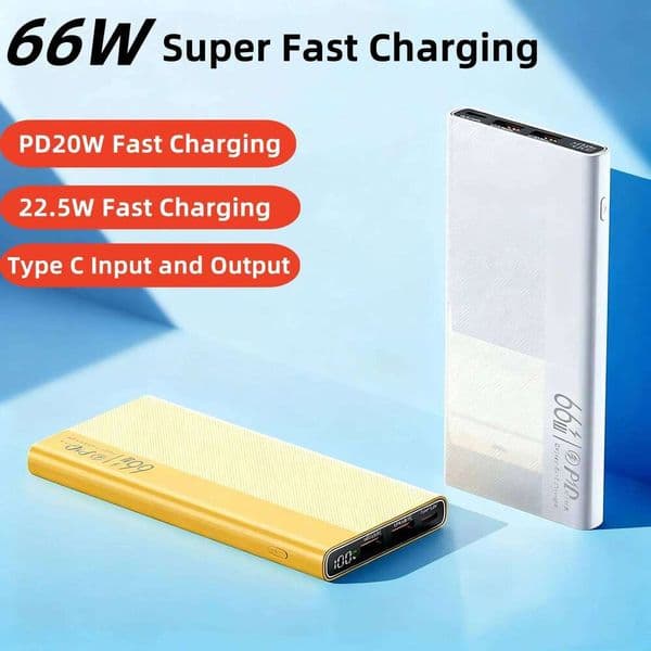 66W Super Fast Charging Power Bank 20000mAh Dual USB Mobile Phone Battery Portable Charger for iPhone 17 Powerbank H260227
