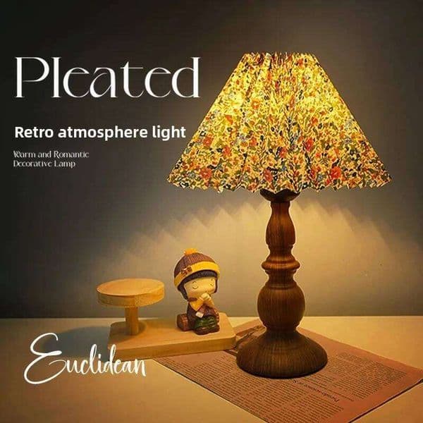 American Retro Wood Grain Bedroom Bedside Wrought Iron Lamp Nordic Simple Living Room Desktop Atmosphere Nostalgic Night Light Z260226