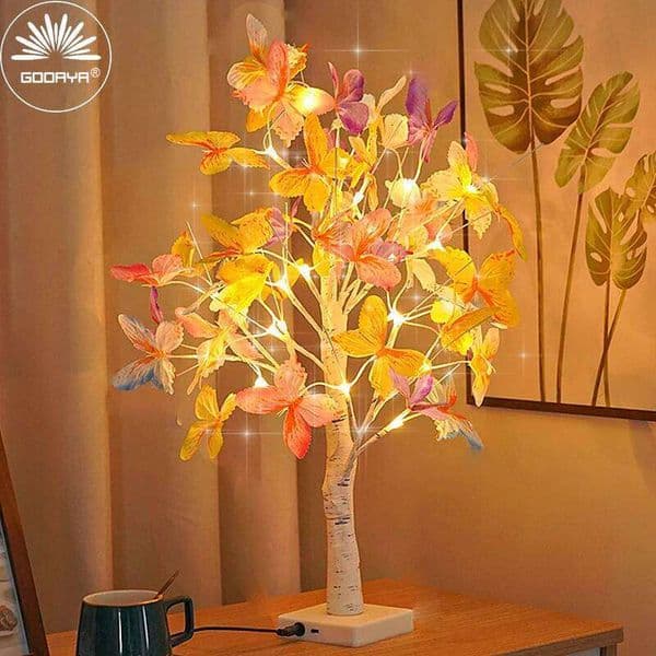 Tabletop Bonsai Fairy Lights Butterfly Tree Lamp DIY Decorative LED Night Light for Gift Party Holiday Camping Home Decor Z260226