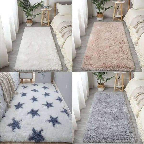 New Imitation Wool Bedside Rugs Floor Protection Washable Sofa Cushion Non Slip Long Hair Carpet Home Decor H260227