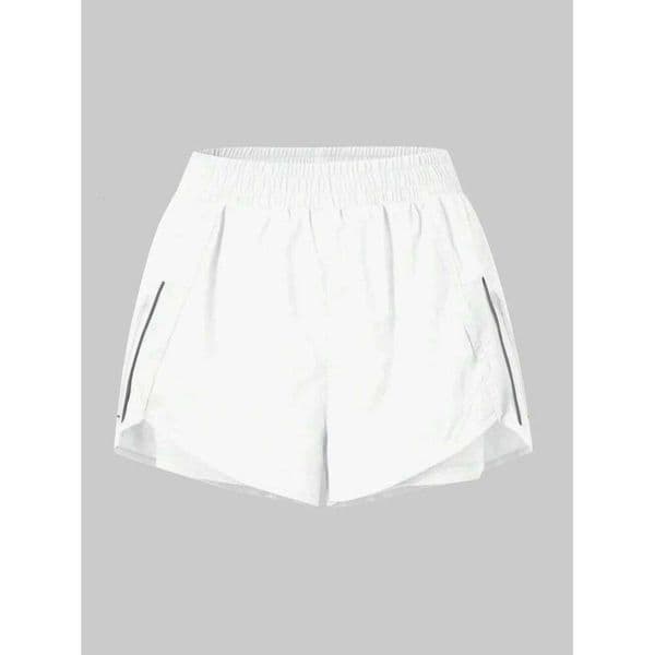 Running Zipper Pocket Elastic Waist Sports Shorts H260226