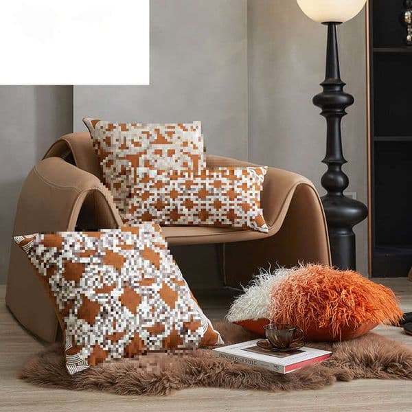 Comfort Support Square Cushion Cover, New Simple Geometric High Precision Pillowcase for Bedside B5