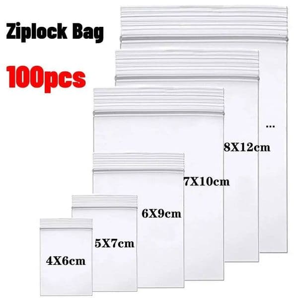 Bestseller 100Pcs Thicken Zipper Sealed Clear Plastic Storage Bag for Small Jewelry Food Packing Reclosable Ziplock Sealing Bags ddmytues