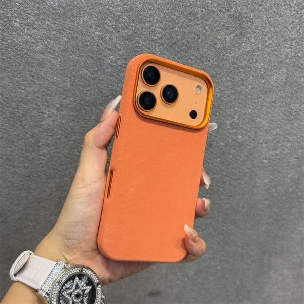 Suitable for iPhone 17 Phone Flannel Skin Magnetic Charging Premium Feel Apple 16 Leather Anti-drop Hard Case