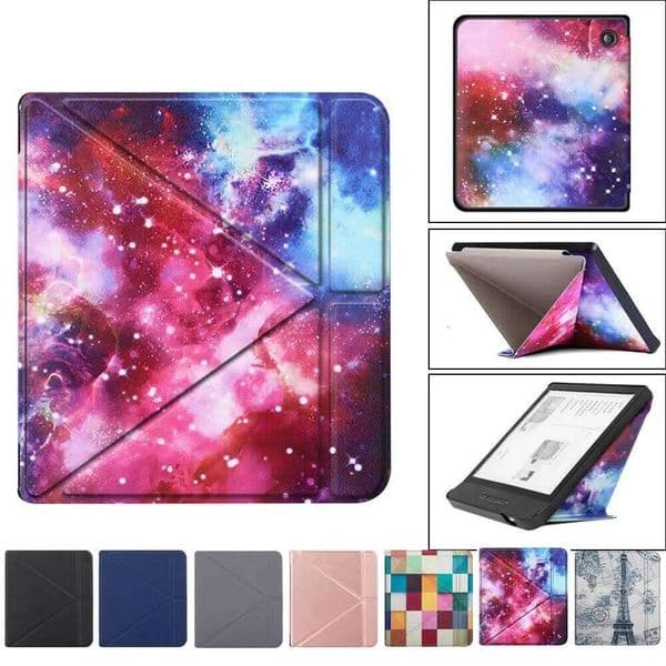 Auto Wake/Sleep N873 Smart Case 7 inch Multi-folding Stand eReader Cover Shockproof PU Leather for Kobo Libra H2O H260227