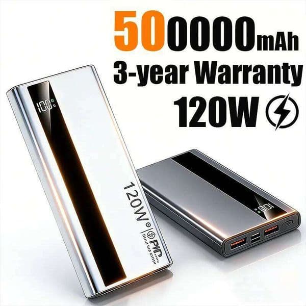 2026 New 120W Ultra-Fast Charging 500000mAh Large Capacity Power Bank with Portable Digital Display for iPhone H260227