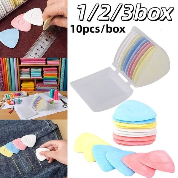 Bestseller 1-3pcs Colorful Tailors Triangle Sewing Cloth Marking Chalk Erasable Fabric Marker Clothing Needlework Accessories ddmytues
