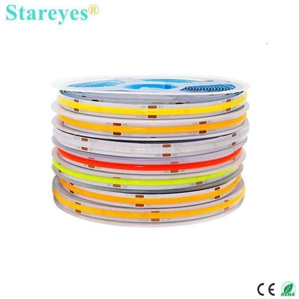 COB Strip 320 480 LED/m 5m 10m 12V 24V High Density Flexible FOB FCOB Led Light RA 90 LED Tape Rope Linear Dimmable Z260227