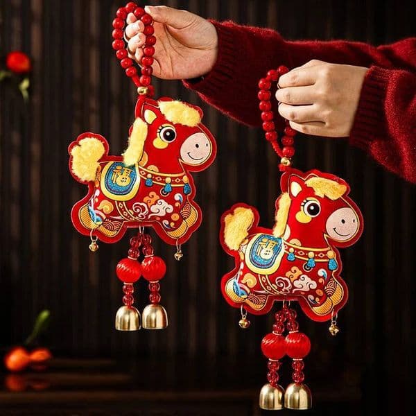 Bestseller Chinese New Year Decoration 2026 Mascot Pendants Cute Hanging Ornament Spring Festival Zodiac Horse Pendant ddmytues