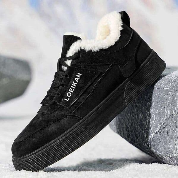Men's casual versatile cotton winter warm plush outdoor walking shoes fashion youth non-slip soft-sole plus size work shoe