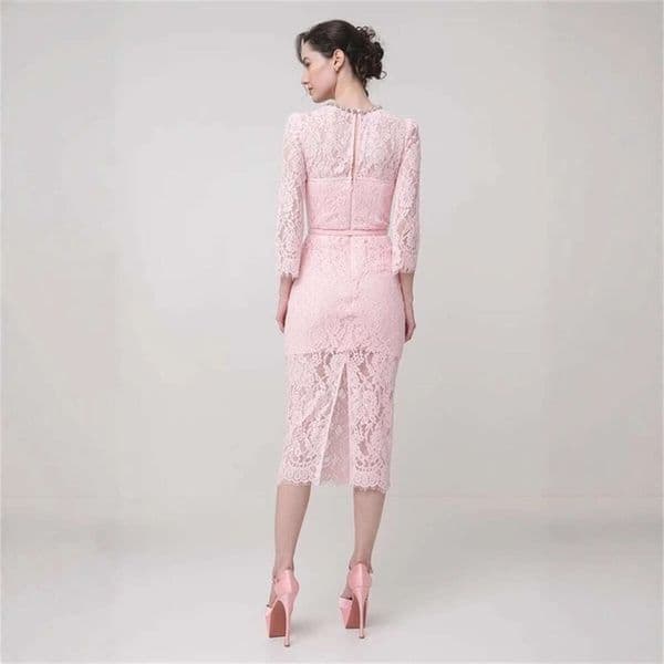 2026 Autumn Designer a13 Lightweight Luxury Elegant Social Style Beaded Collar Lace Slimming Dress