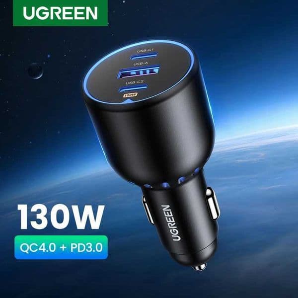 For UGREEN 130W USB C Car Charger For iPhone 17 Samsung Galaxy S24 Laptops Tabet PD30 Fast Charging USB Type C Car Charger X260228