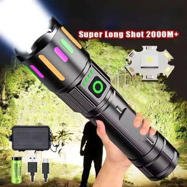 Most Powerful LED 3 Modes USB Rechargeable Ultra Bright Flashlight Zoomable Lantern for Outdoor Camping Z260228