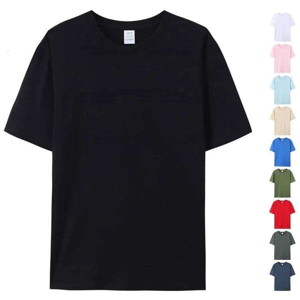 100% Cotton Unisex Plain White Crew Neck Tshirt Coton Herren T-shirt Uomo Blank Black T Shirt For Men c090d