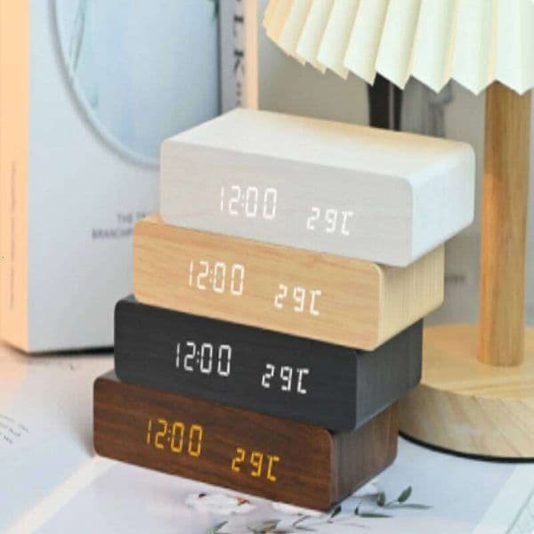 Alarm Clock with Wireless Charging Three Brightness Adjustment LED Display Multipurpose for Apartment Bedroom Gift Decor Desk 26W0228
