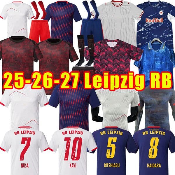 2025/26 RB Leipzig Soccer Jersey - Bakayoko, Sesko, Nusa, Haidara, Xavi, Openda, Seiwald, Baumgartner, Vermeeren, Ouedraogo, Raum, Castello - Men's Uniform, Kids Football Shirt Kit