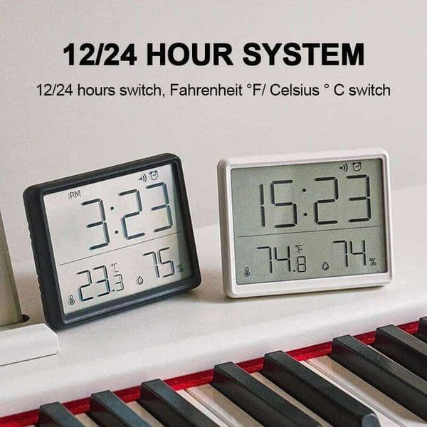 Ultra Thin LCD Large Screen Digital Temperature Hygrometer Simple Alarm Clock Design Desk Decoration Clocks 26W0228