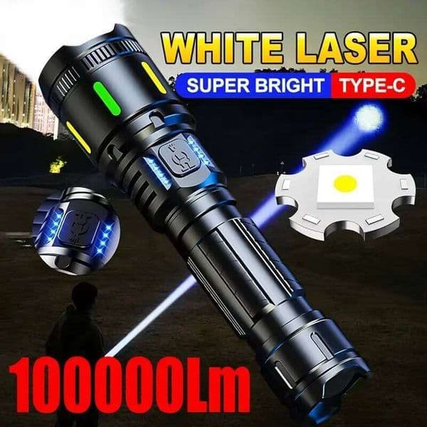 Rechargeable Long Range Flashlight Zoomable, Waterproof Torch for Emergencies, Outdoor Camping, and Home Use Z260228