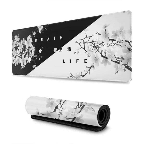 Black and White Cherry Blossom Mousepad Custom Home Computer Keyboard Pad Desk Laptop Soft Anti-slip Table Mat XXL Mouse pad 26L0228