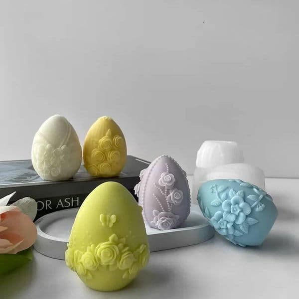 Bestseller Easter Day Gift Egg Candle Making Silicone Mold Festival Embossed Butterfly Eggs Resin Epoxy Mould Sunflower Rose Soap Wax Tools ddmySat