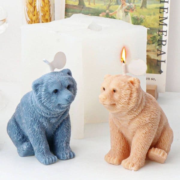 Bestseller 3D Polar Shape Candle Teddy Bear Plaster Resin Silicone Mold Animal Chocolate Dairy Dessert Ice Making Desk Decor Gift ddmySat