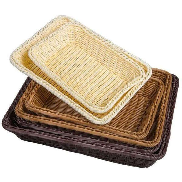 Hot Sale Kitchen Supplies Picnic Handwoven Simple Fruit Food Rattan Basket Bread Used for Supermarket Hotel Display 26Y0228