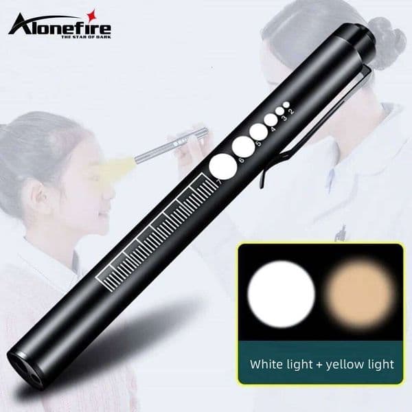 2-in-1 LED Penlight With Pupil Gauge Type-C USB Rechargeable Ldeal Medical First Aid Work Camping Hike Child Emergency Lighting Z260228