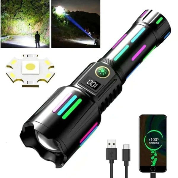 High Power White laser LED Flashlight Long Range Zoom USB Rechargeable Lantern 5 Lighting Modes Outdoor Camping Torch Z260228