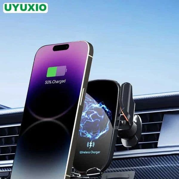 For UYUXIO Wireless Car Charger Air Vent Fast Charging Phone Holder in Car for iPhone 16 Pro Max 15 14 12 13 Samsung Android Phones X260228