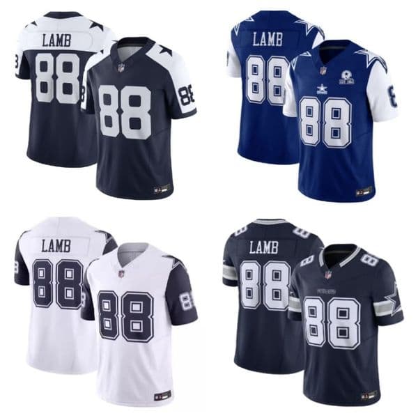 Custom Cowboyss Football Jerseys for Men Women Youth 88 CeeDee Lamb 3 Pickens Big Size 3XL-7XL