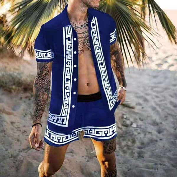 2022 Mens Clothing Shorts Casual loose Beach Suit Short Sleeve Shirt