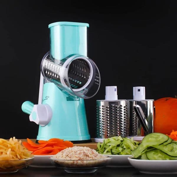 3-in-1 Manual Rotary Cheese Grater for Vegetable Cutter Potato Slicer Multifunctional Vegetable Chopper With 3 replaceable blade 260208