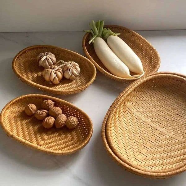 Creative Vegetable Food Desktop Ornament Household Organizer Fruit Bread Kitchen Storage Bin Woven Basket 26Y0228